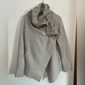 Tribal Light Gray Wool Asymmetric Turtleneck Sweater